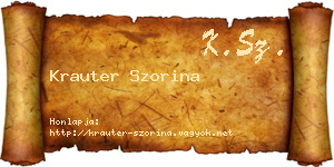 Krauter Szorina névjegykártya